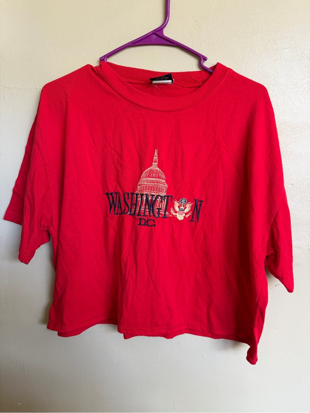 Vintage Washington D.C. Embroidered Red T-Shirt XL